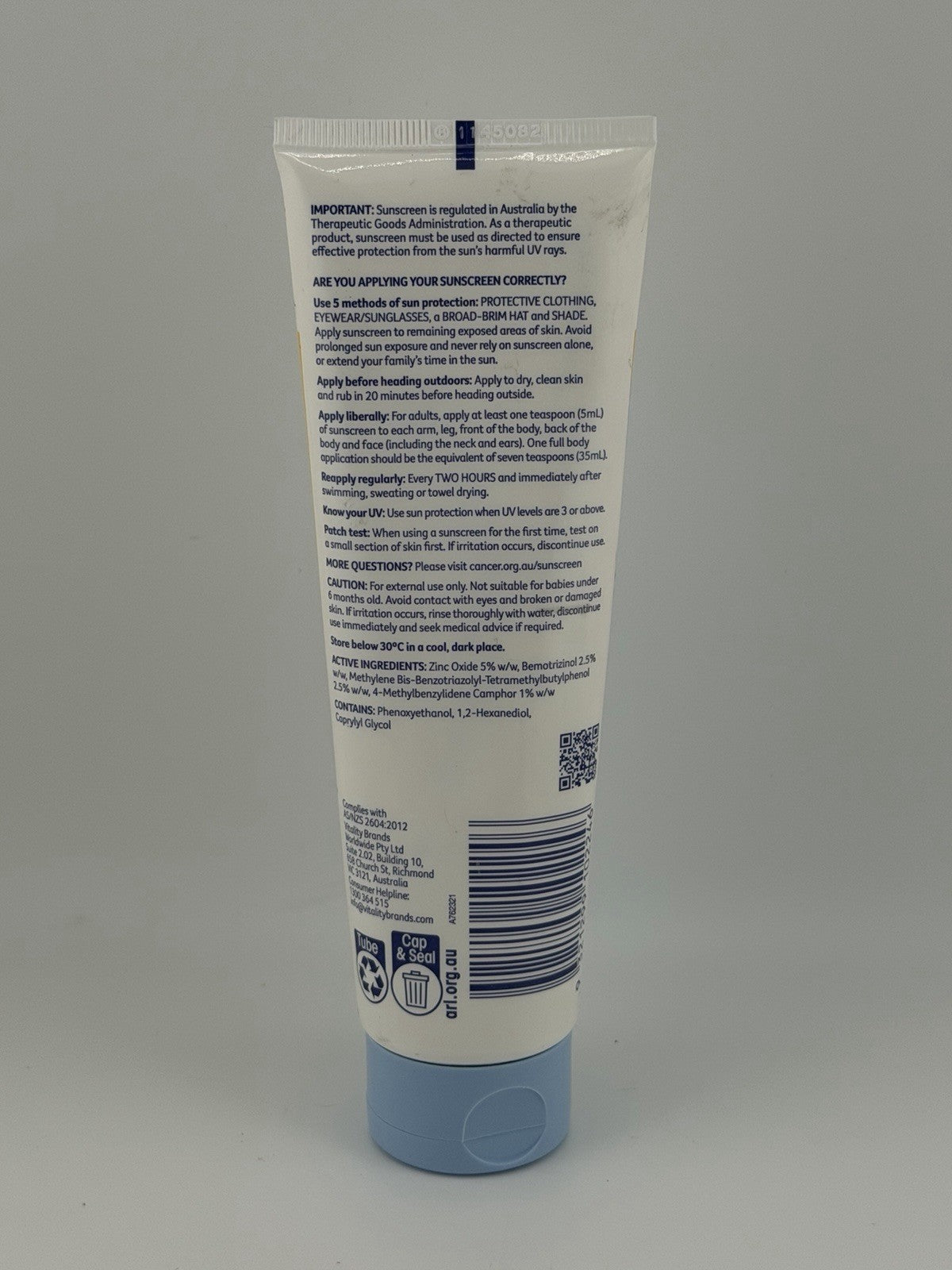 Cancer Council SPF 50+ Sensitive 110ml Tube