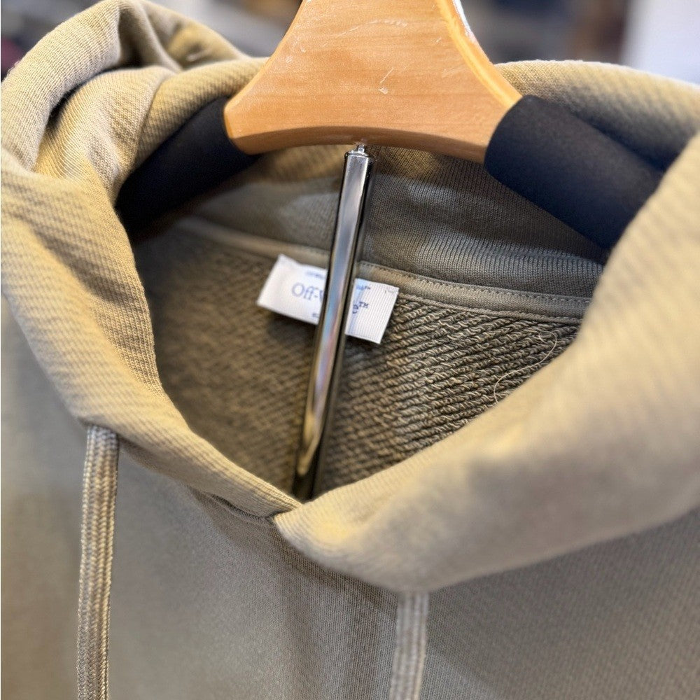 Off-White Khaki Hoodie Size Large NWT