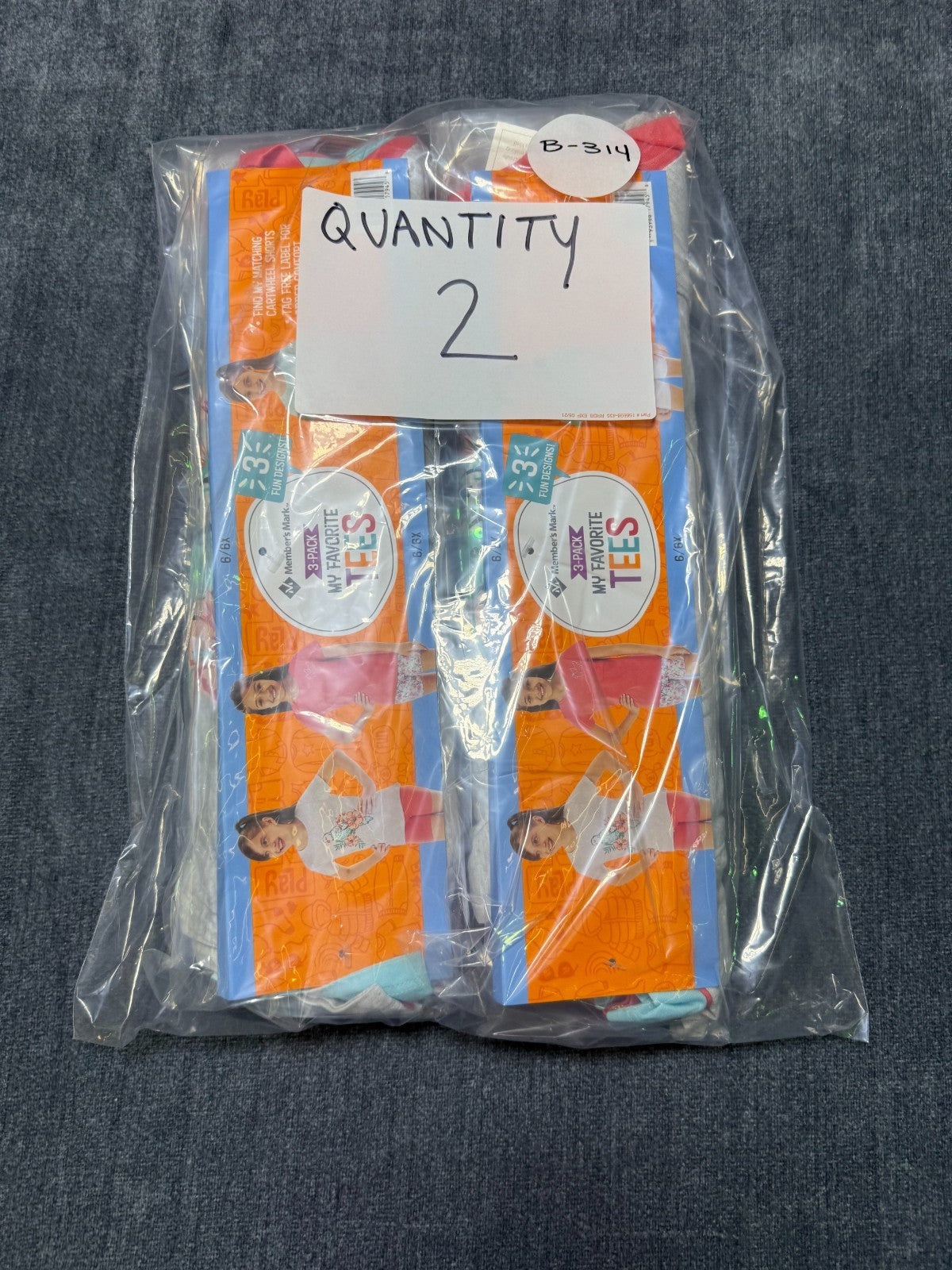 NWT Member's Mark My Favorite Active Tees Girls 6/6X Multicolor Preppy - 3-Pack