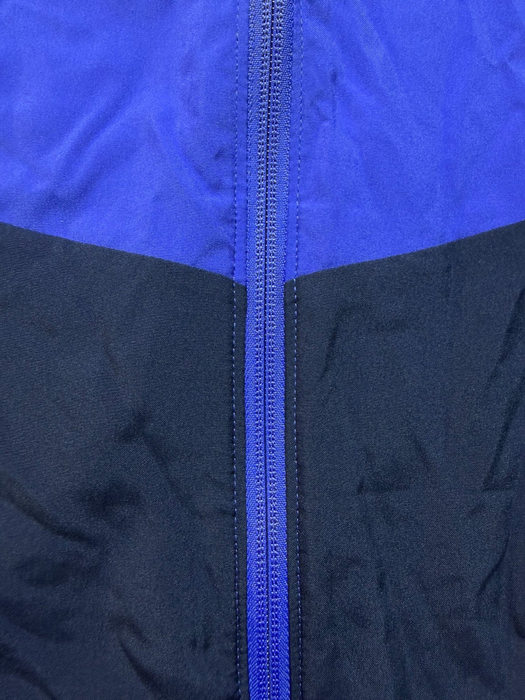 Reebok Full Zip Colorblock Adjustable Hood Training Woven Jacket Men Medium Blue
