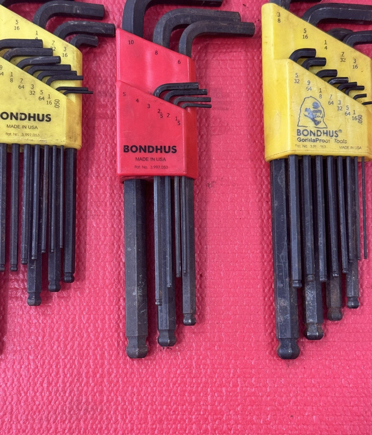 Bondhus Tools 3 PC Set Ball End Tip Hex Key Sets - SAE & Metric 31PCS Total