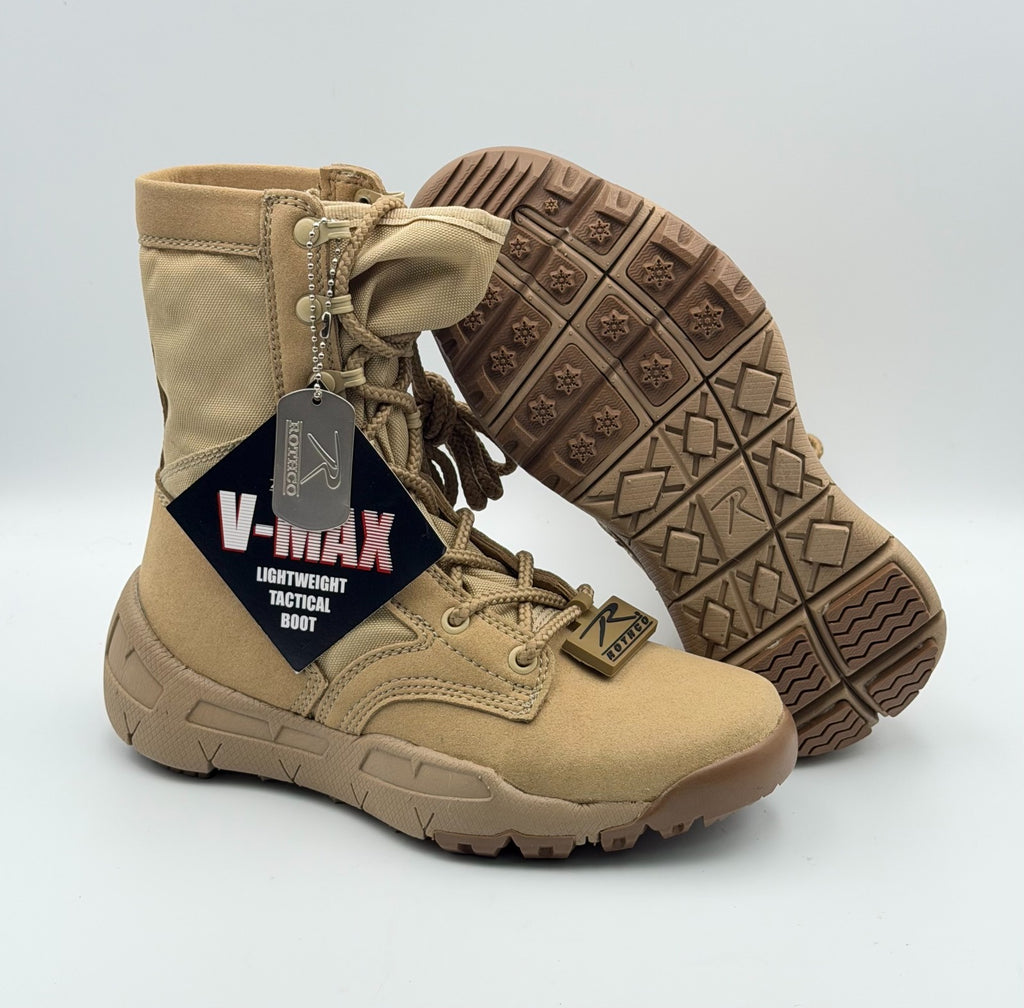 NWT Rothco V-Max Lightweight Tactical Boot Men's 5R Coyote Brown Lace Up Hiking