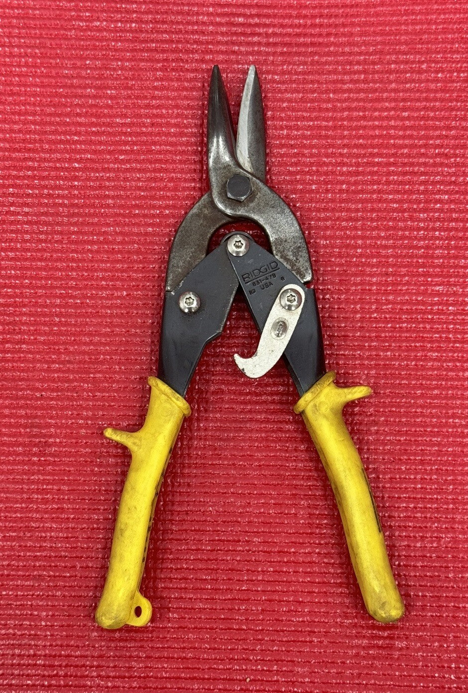 Ridgid 831-479 Straight Tin Snips With Yellow Handle Made in USA N3