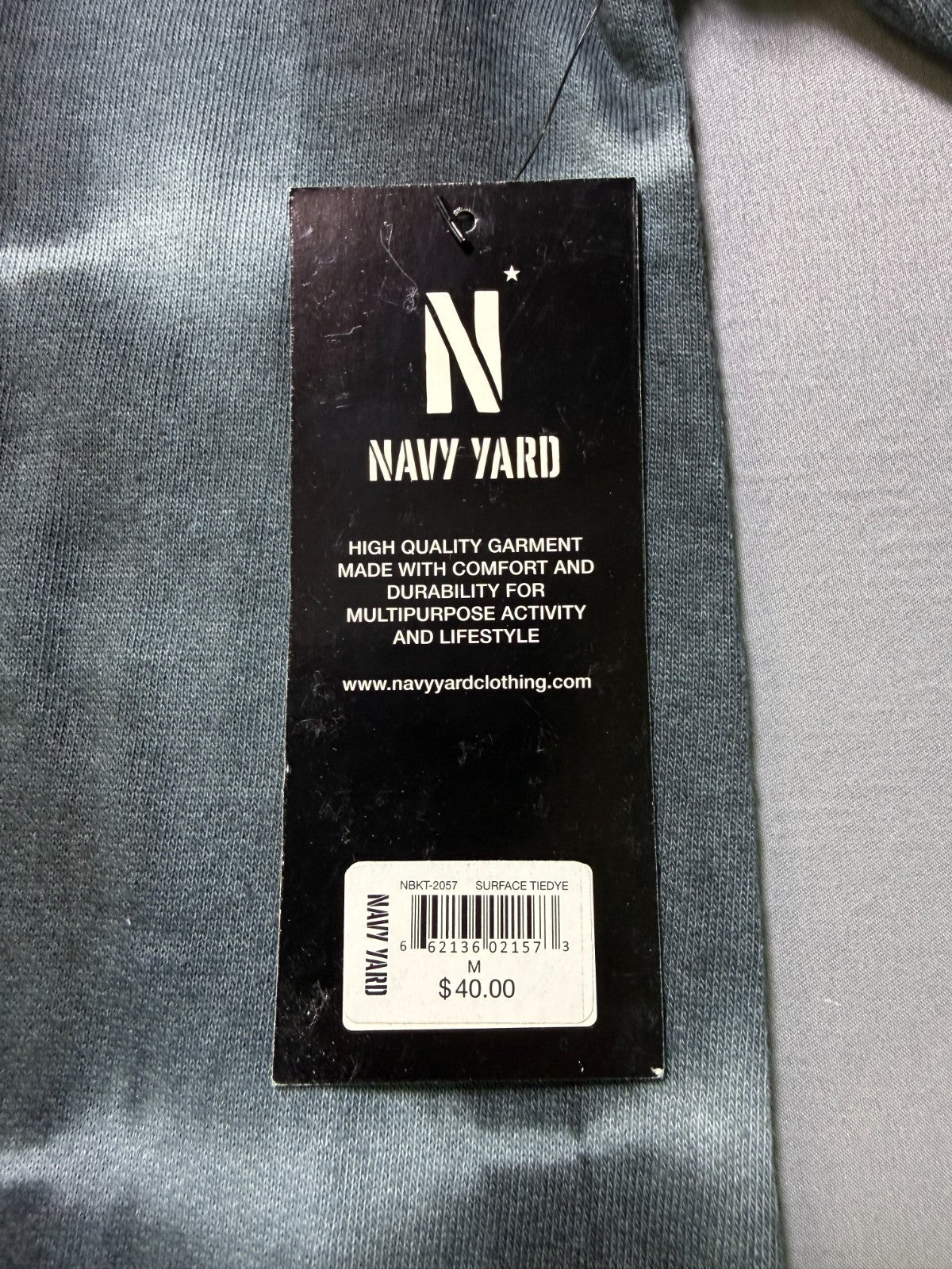 NWT Navy Yard Tie-Dye Sweater Men Medium Navy Gray Knit Long Sleeve Casual Wear