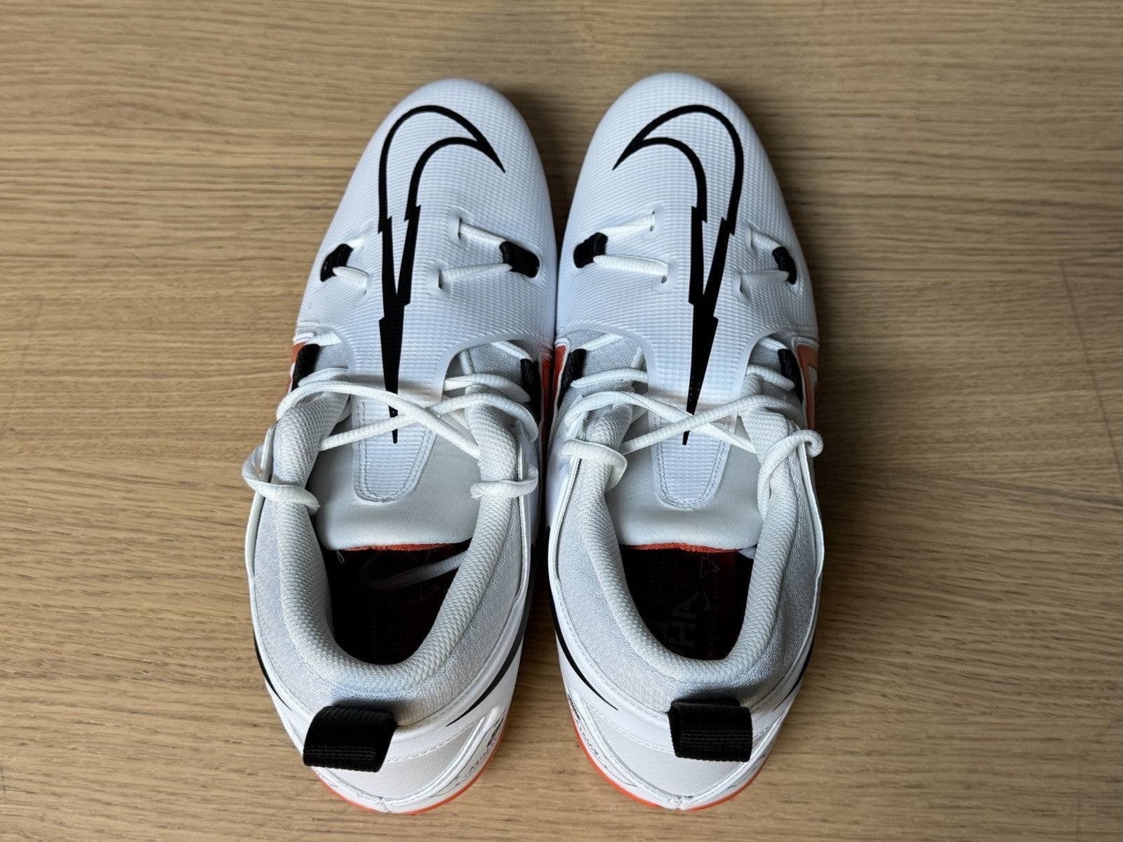 NEW Nike Alpha Menace Football Cleats MEN'S SIZE 13 White | Orange | Black