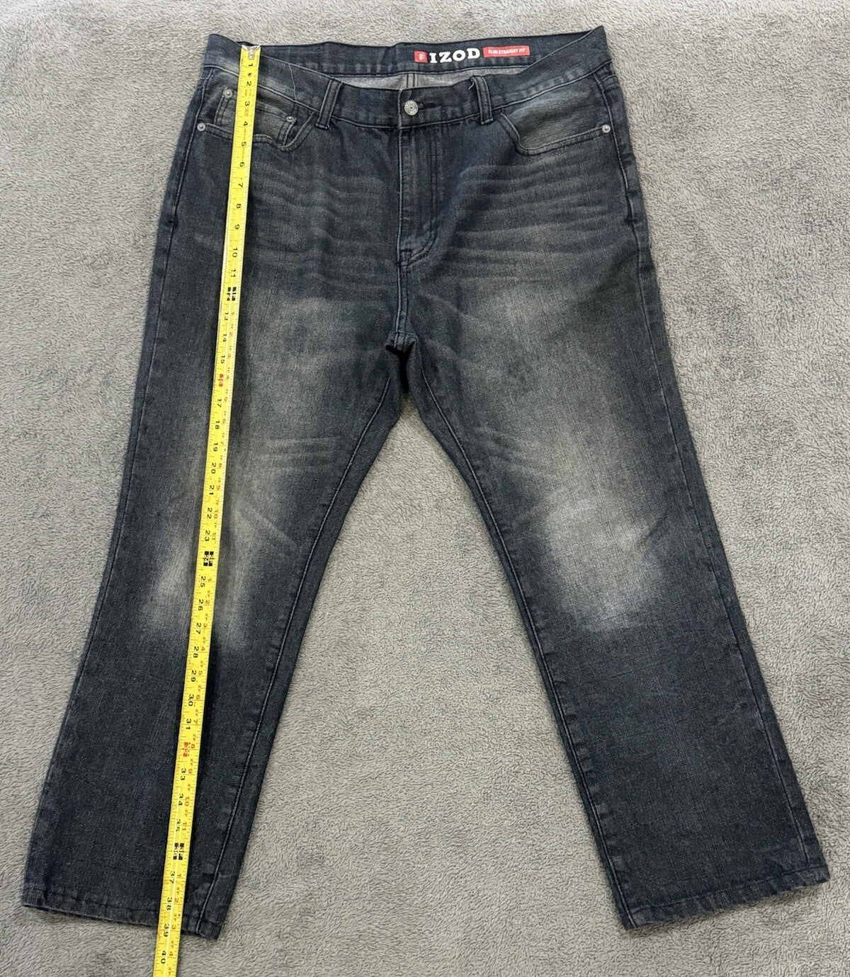 Izod Men's 5 Pocket Slim Straight Fit Blue Jeans Size 38x32 RN 110237