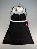 NWT Lands' End Zip Front Swim Dress Women's XS Black White Sleeveless Beach Gear