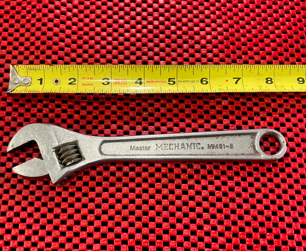 Vintage Master Mechanic MM91-8 8”Adjustable Wrench USA Tool N6