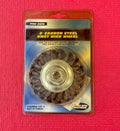 4" Carbon Steel Knot Wire Wheel 91278, Universal 5/8"-11, Built-In Thread