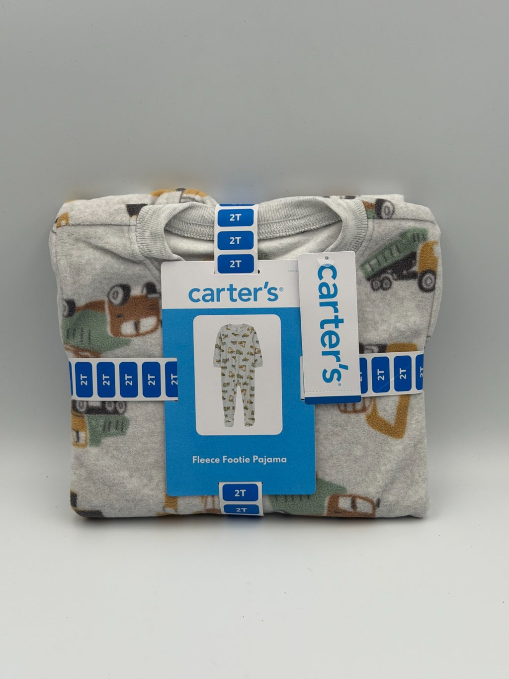 Carter's Full Zip Fleece Footie Pajama Baby and Toddler Boys 2T Gray Casual Wear