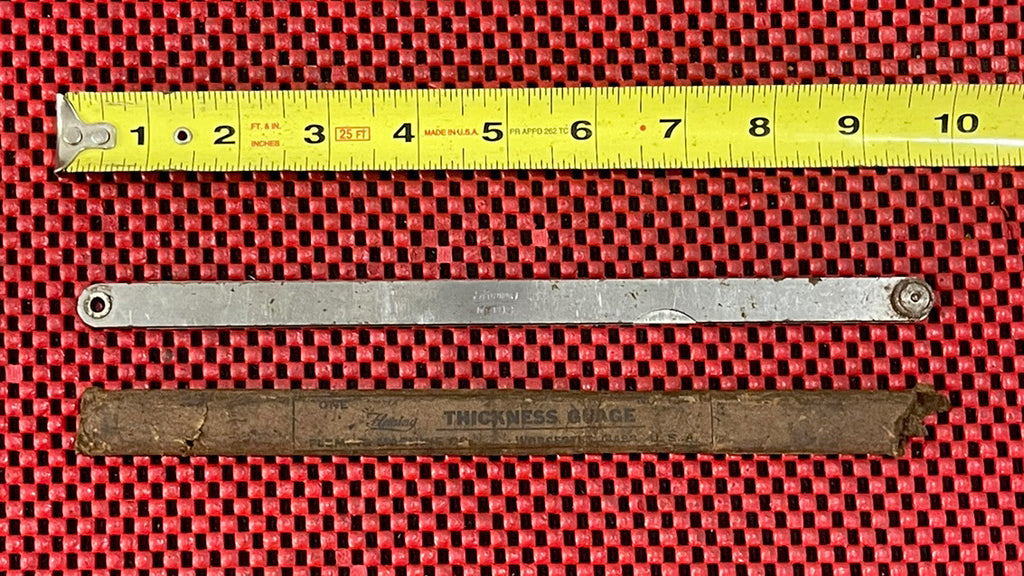 VINTAGE FLEMING TOOLS 1342 THICKNESS GUAGE SET WITH OG PAPER CASE MADE IN USA M8