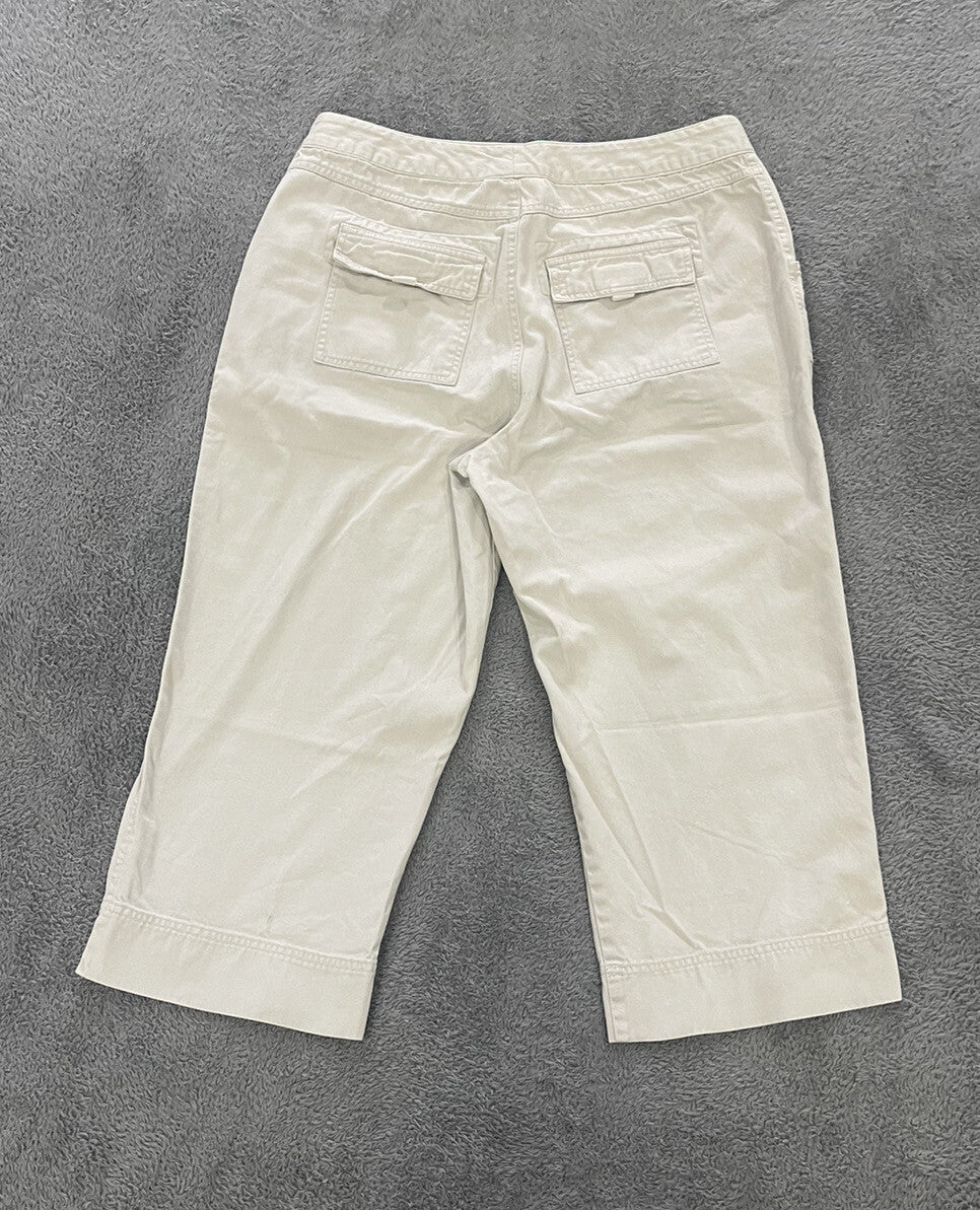 BAY STUDIO KHAKIS PETITE SIZE 12P WOMENS CAPRI SHORTS CARGO COTTON