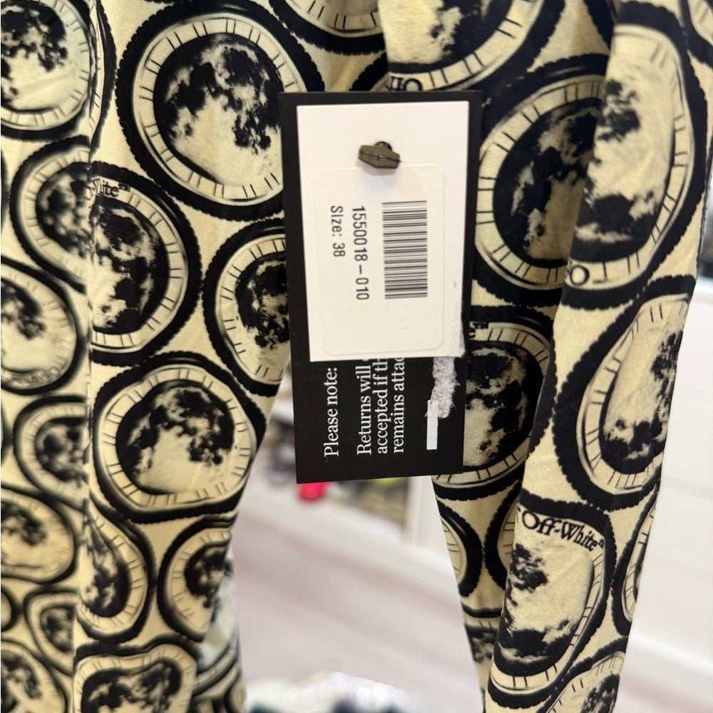 Off-White Moon Sec Skin Twist mini Dress Black and Cream