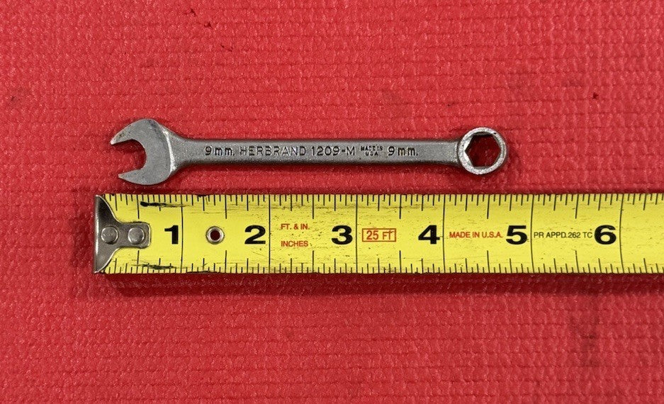 Vintage Herbrand Tools 1209-M 9mm 6 Point Combination Wrench Metric Made In USA