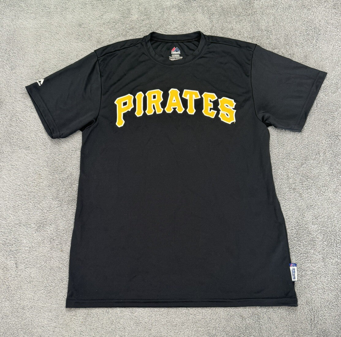 NEW Pittsburgh Pirates Majestic Black T-Shirt Youth Short Sleeve Boys XL Crew