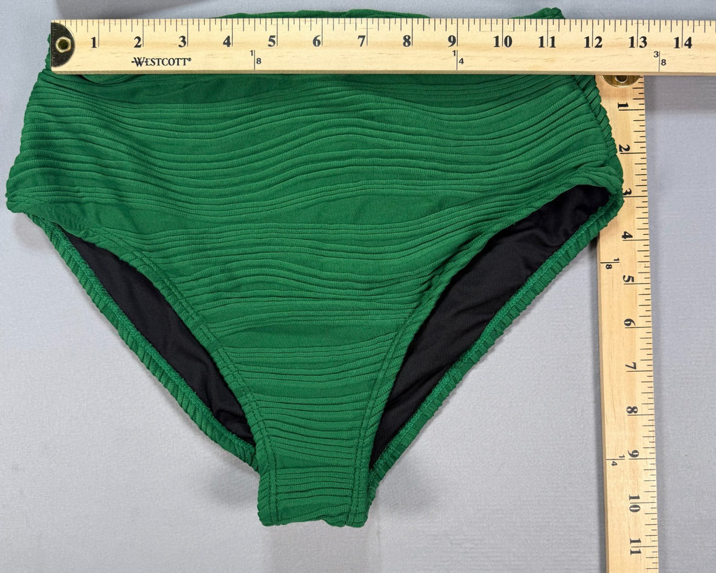 Eytino High Waisted Textured Cutout Swimsuit Women Small Green Bikini Set Summer