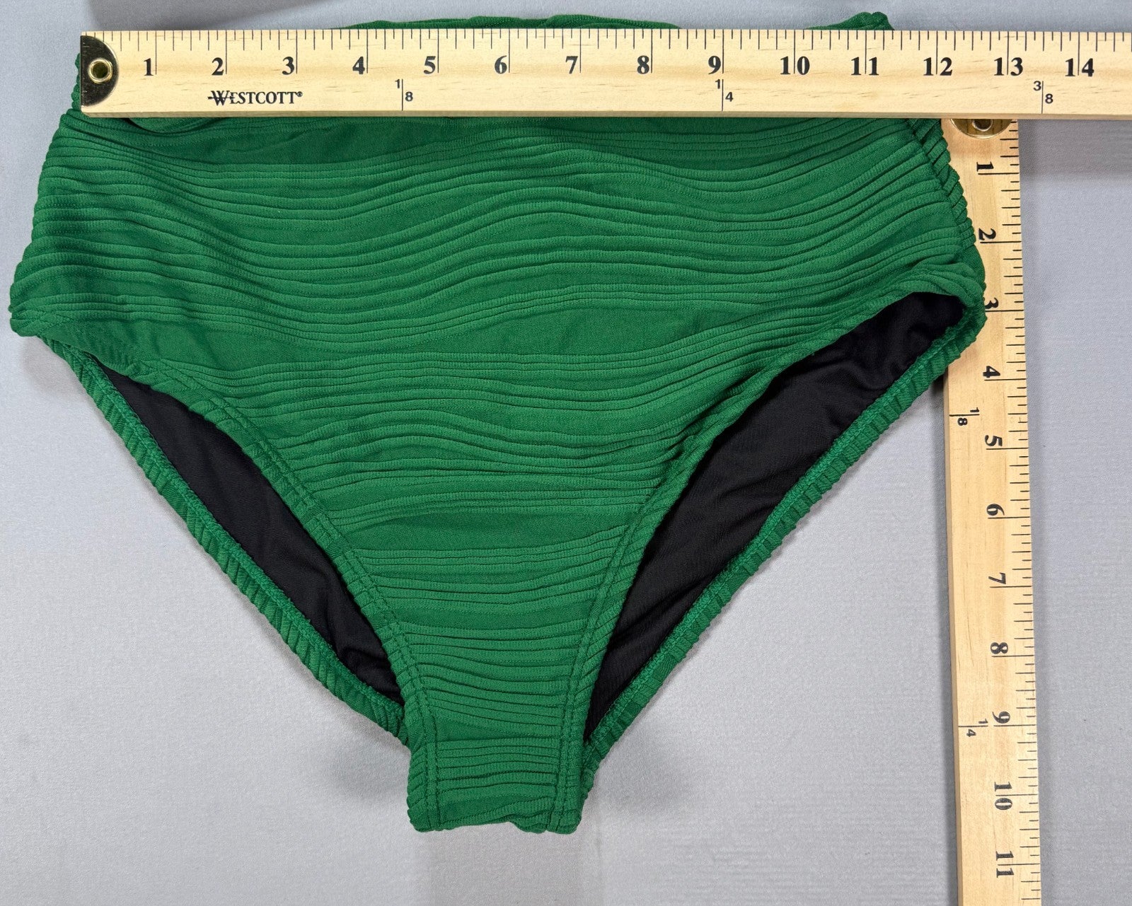 Eytino High Waisted Textured Cutout Swimsuit Women Small Green Bikini Set Summer