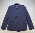 Off-white Shibori Jacquard Slim Double Breasted Jacket Men's 50 Navy Blue Casual
