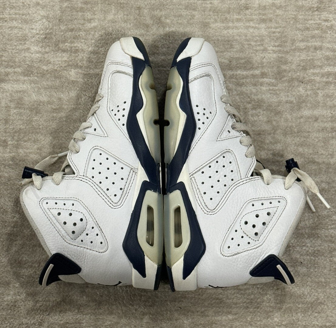 Nike Air Jordan 6 Retro GS Midnight Navy White GradeSchool Size 4Y, 384665-141