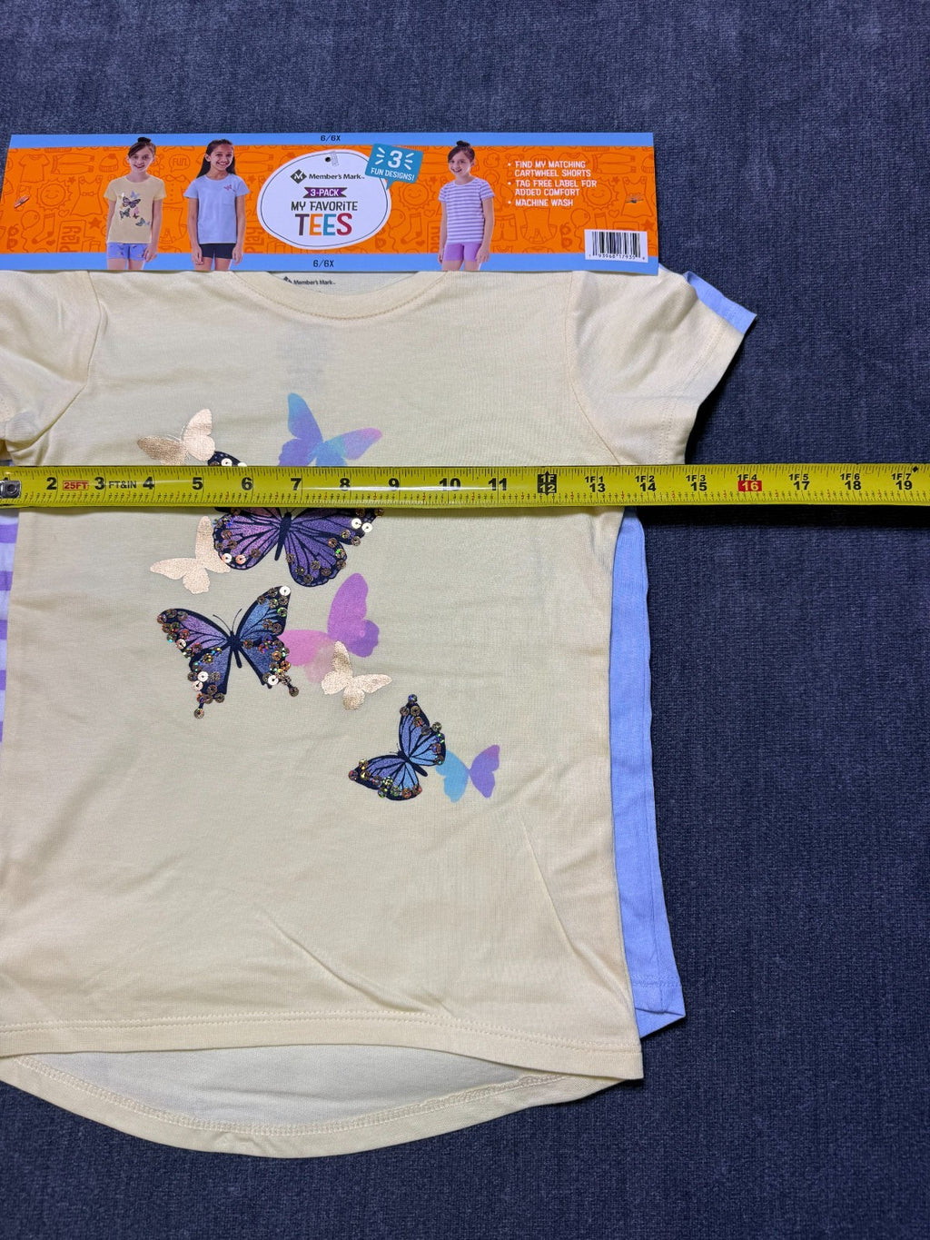 NWT Member's Mark My Favorite T-Shirts Girls 6/5X Multi Short Sleeve - Lot of 3