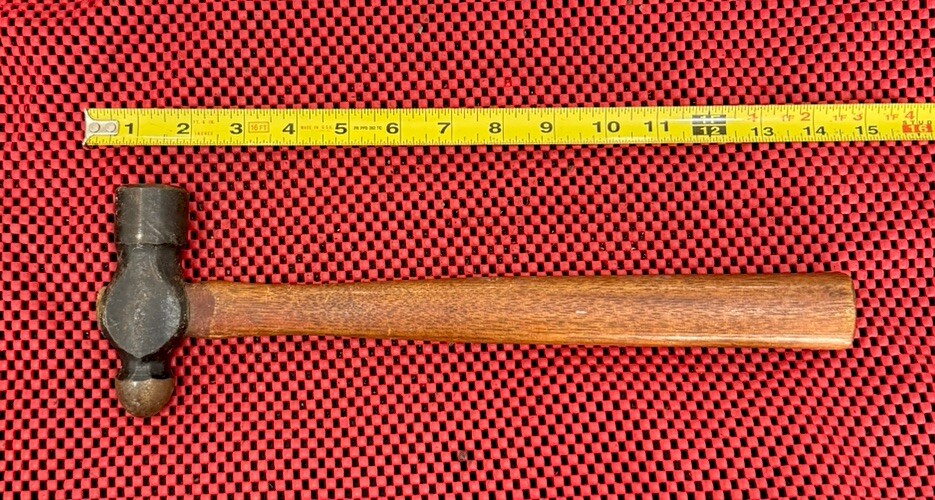 Vintage Plumb Ball Peen Hammer w/ Wooden Handle - 26 oz. USA Made Plomb, PLVMB