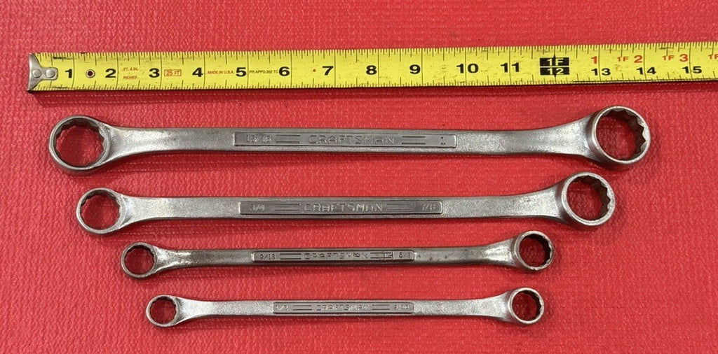 Vintage Craftsman 4 PC V Series SAE Double Box Wrench Set Made in USA