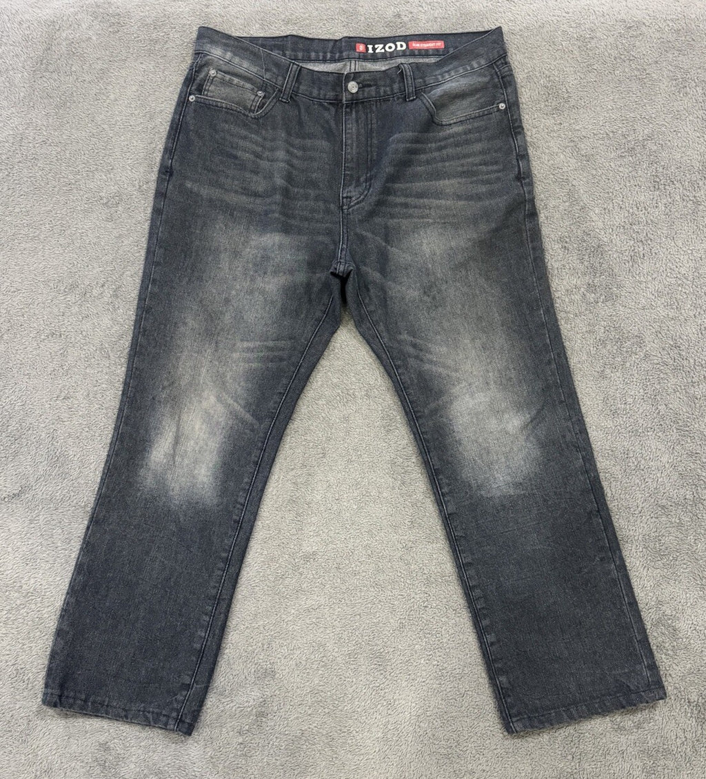 Izod Men's 5 Pocket Slim Straight Fit Blue Jeans Size 38x32 RN 110237