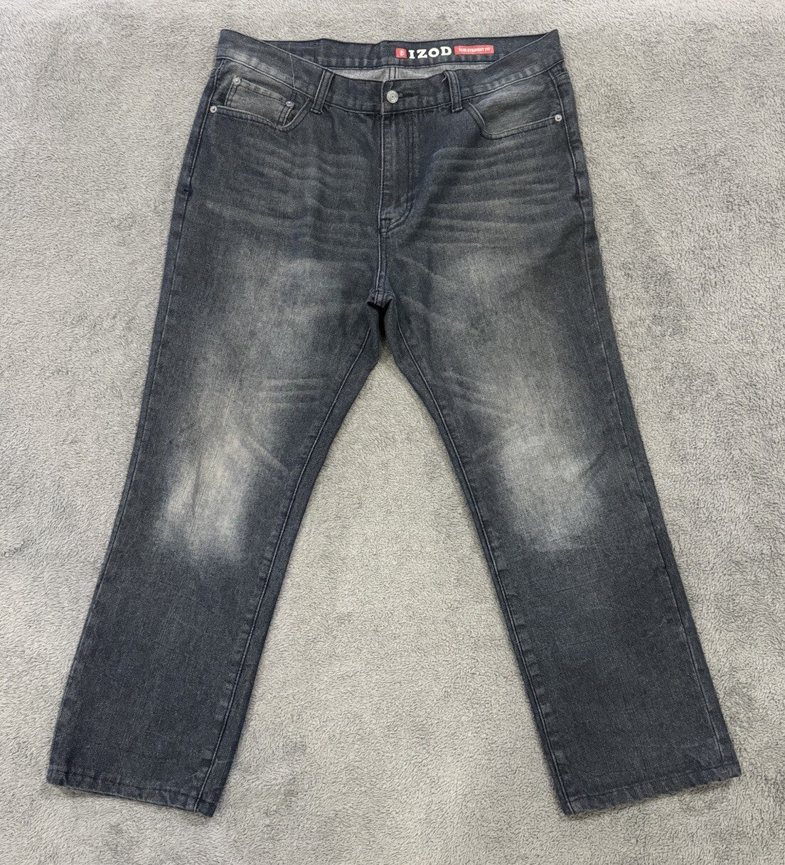 Izod Men's 5 Pocket Slim Straight Fit Blue Jeans Size 38x32 RN 110237