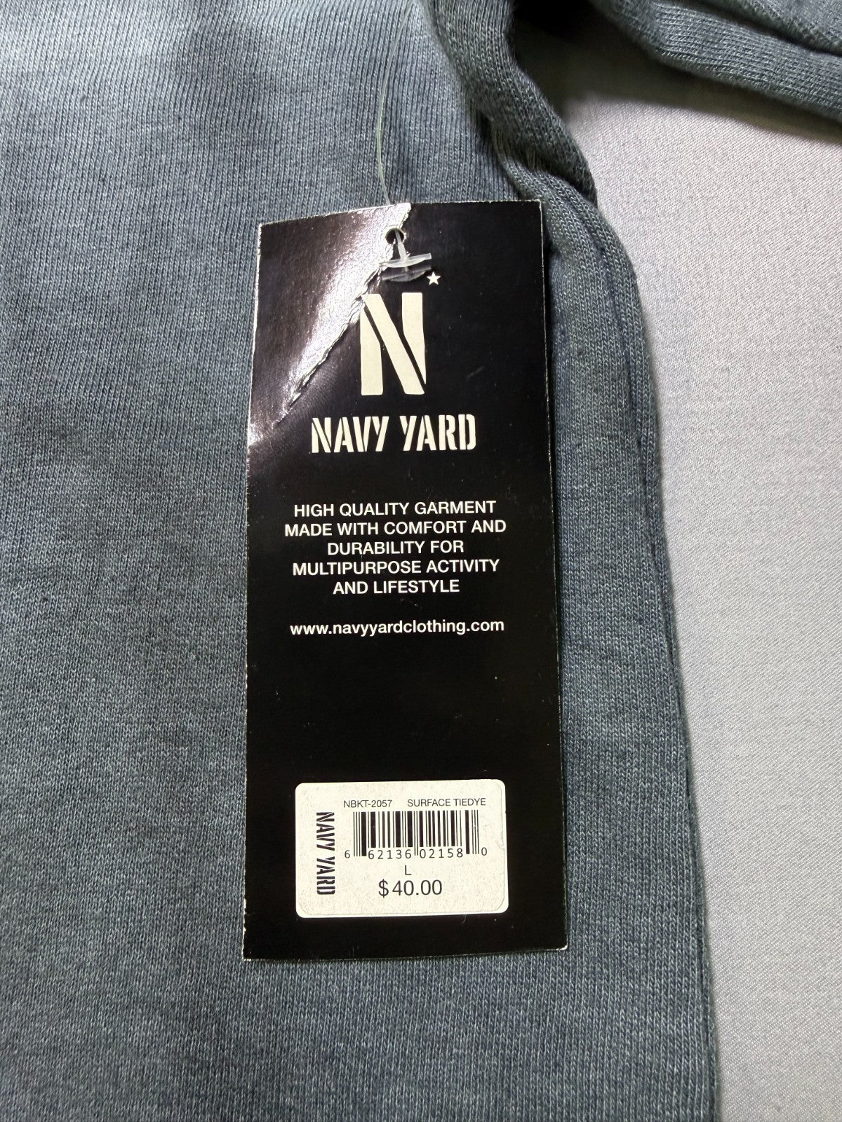 NWT Navy Yard Tie-Dye Sweater Men's Large Navy Gray Knit Long Sleeve Casual Wear