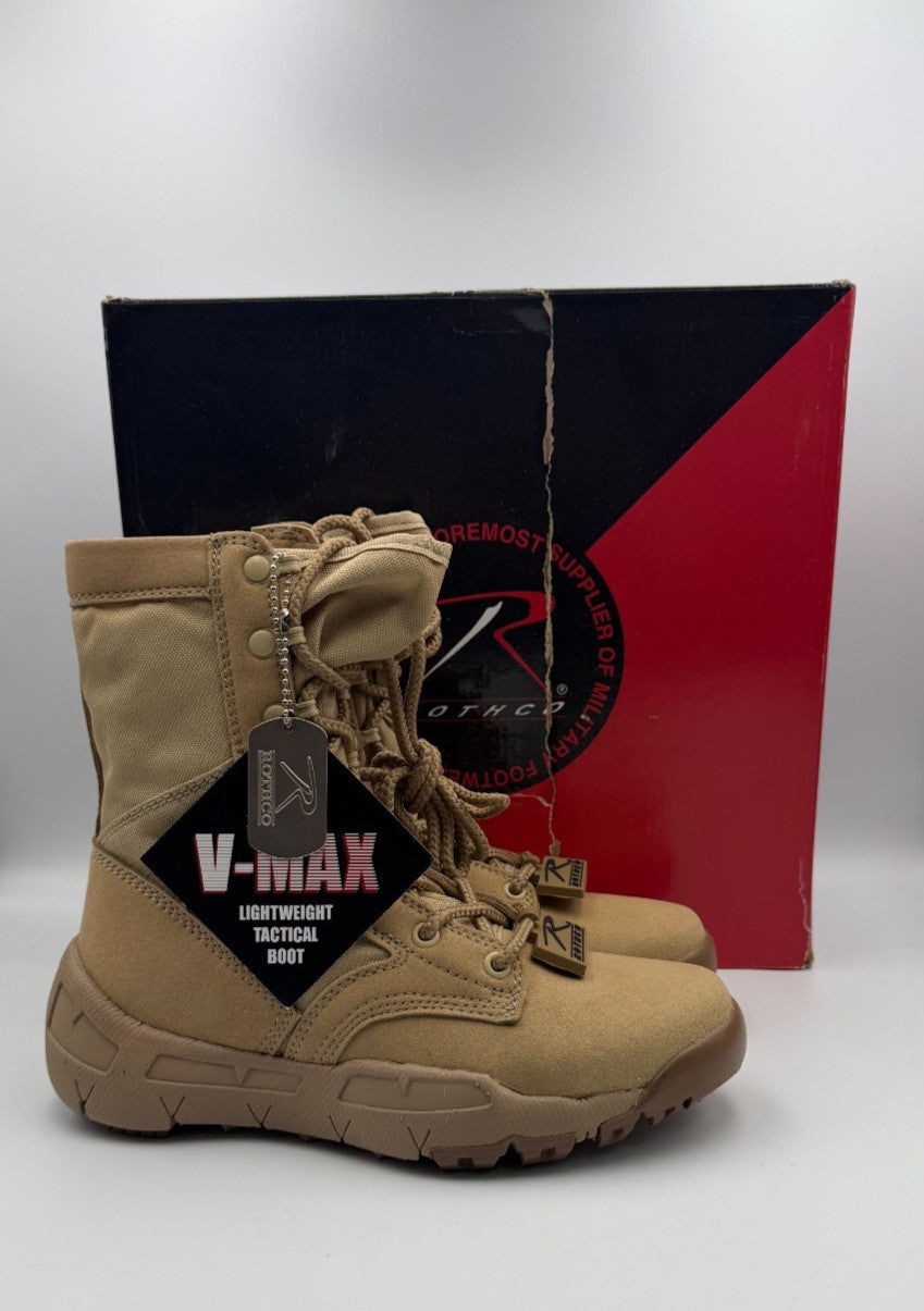 NWT Rothco V-Max Lightweight Tactical Boot Men's 5R Coyote Brown Lace Up Hiking