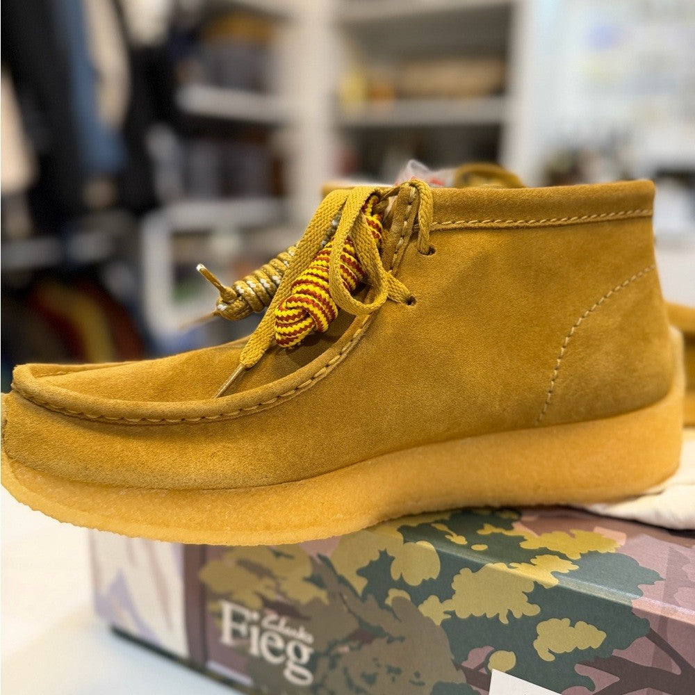 Clarks Mustard Suede Rossendale Shoes