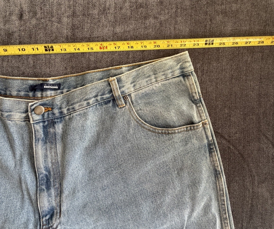 Basic Editions Regular Fit Men’s 48W X 30L Denim Blue Light Jeans NWT