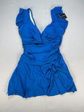 NWT Aidonger One Piece Swimsuit Womens Medium Royal Blue Ruffle Tummy Control