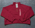 NWT Member's Mark Fleece Half-Zip Pullover Sweatshirts Womens XL Red Long Sleeve