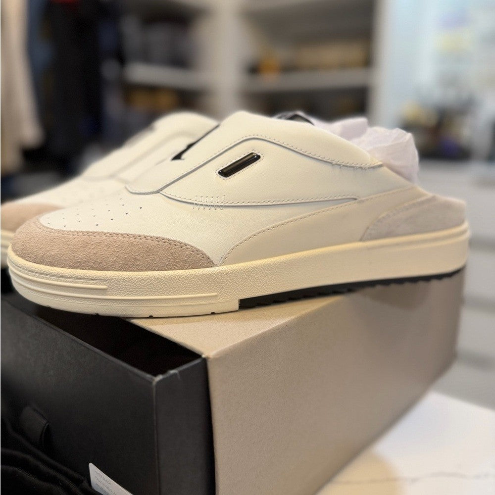 Palm Angels White and Tan Men's mule sneakers