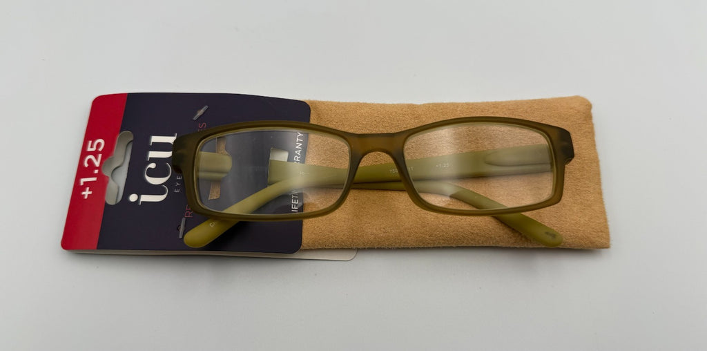 ICU Eyewear Women's Reading Glasses +1.25 Magnification Brown Frame With Case
