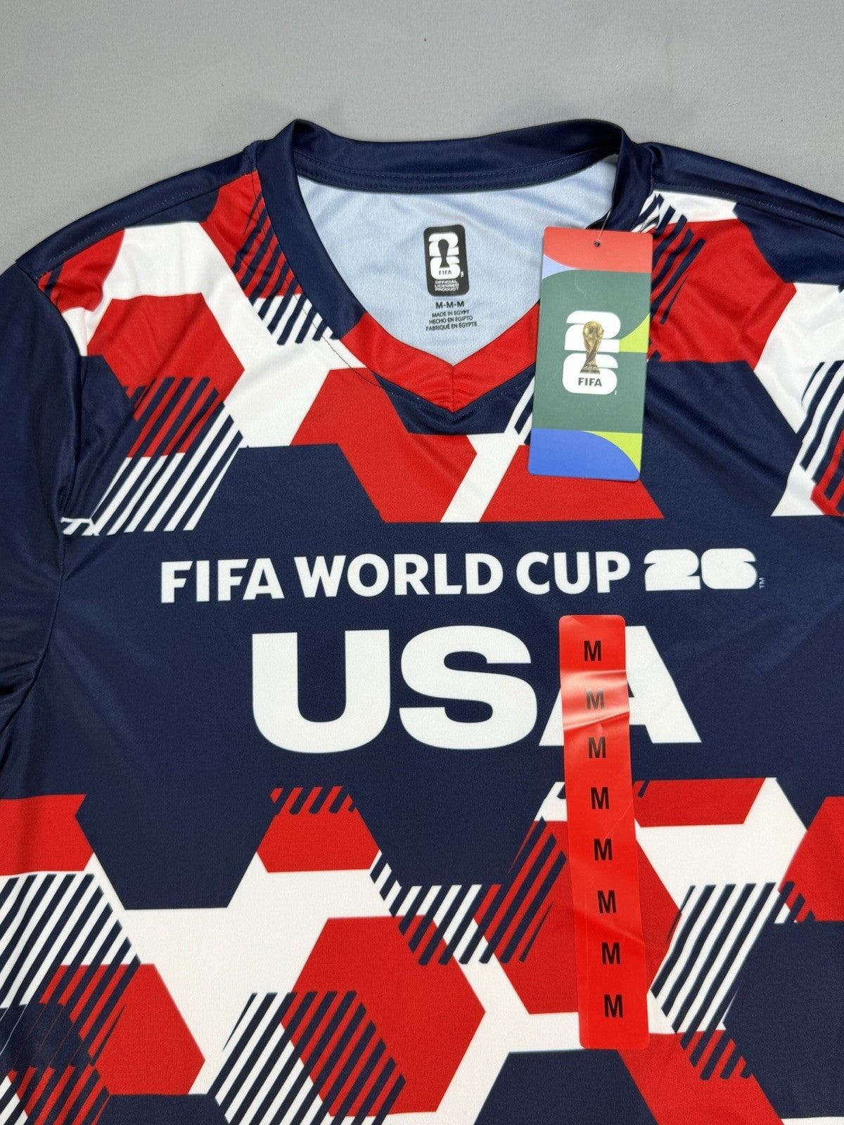 2026 FIFA World Cup USA Soccer Jersey M Home Fan Version Hexagon Shirt Official