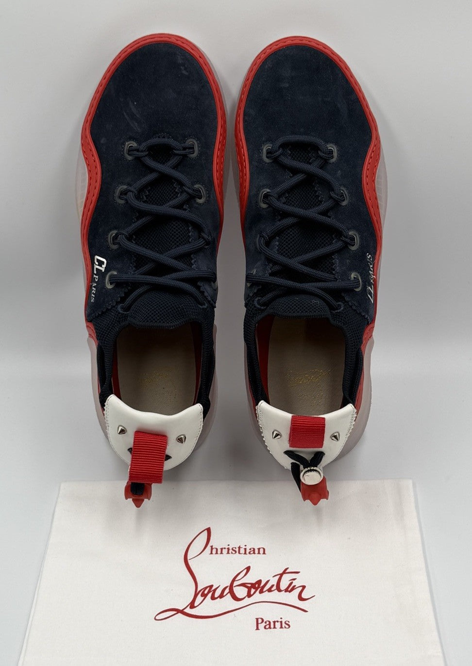 Christian Louboutin Arpoador Donna Suede Mesh Flat Sneakers Size 41.5 EU; 8.5 US