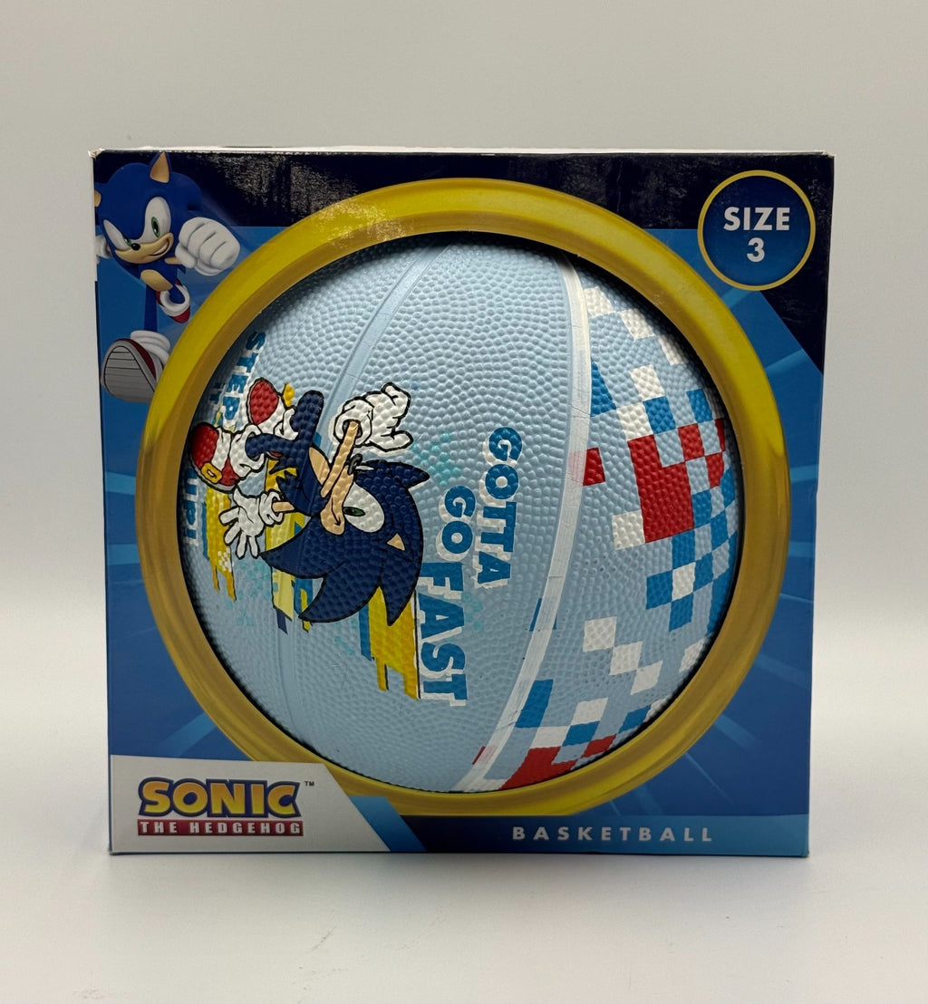 New Sonic the Hedgehog Kids Basketball Gotta Go Fast Blue Sega Outdoor - Size 3