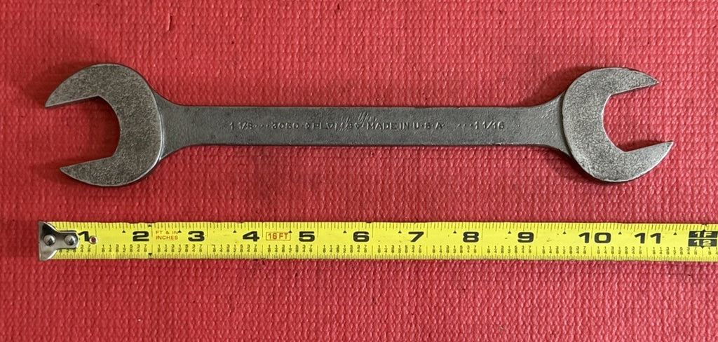 VINTAGE PLUMB 3050  1-1/16" x 1-1/8" OPEN END WRENCH PLVMB PLOMB  MADE IN USA