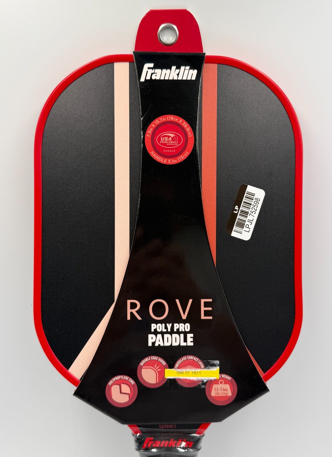 New Franklin Rove Poly Pro Pickleball Paddle Polypropylene Core Racket Black