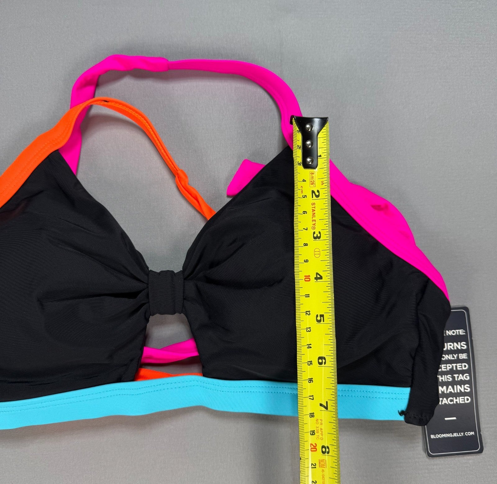 NWT B2prity 2 Piece Bikini Set Women’s Small Black Neon Summer Beach Swimsuit