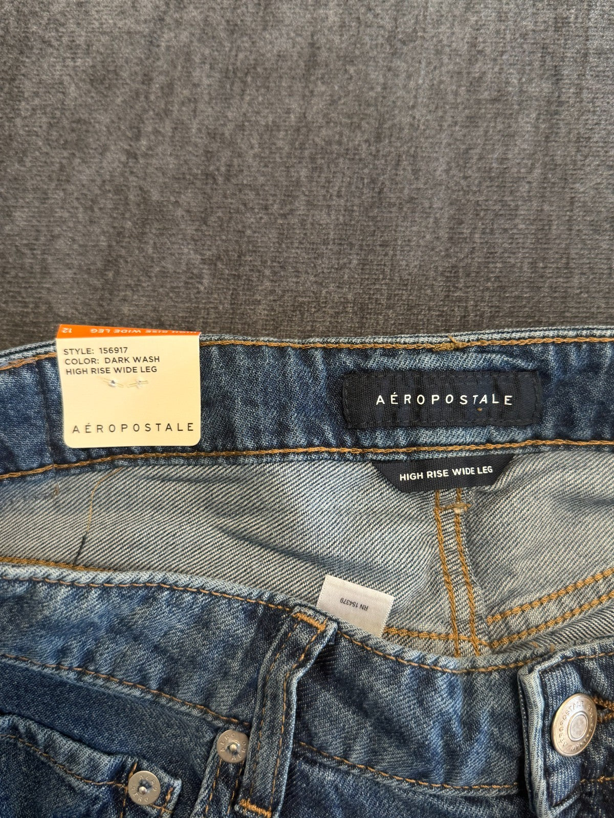 NWT Aeropostale Wide Leg Jeans Women's 12 Blue Denim High Rise Casual 100%Cotton