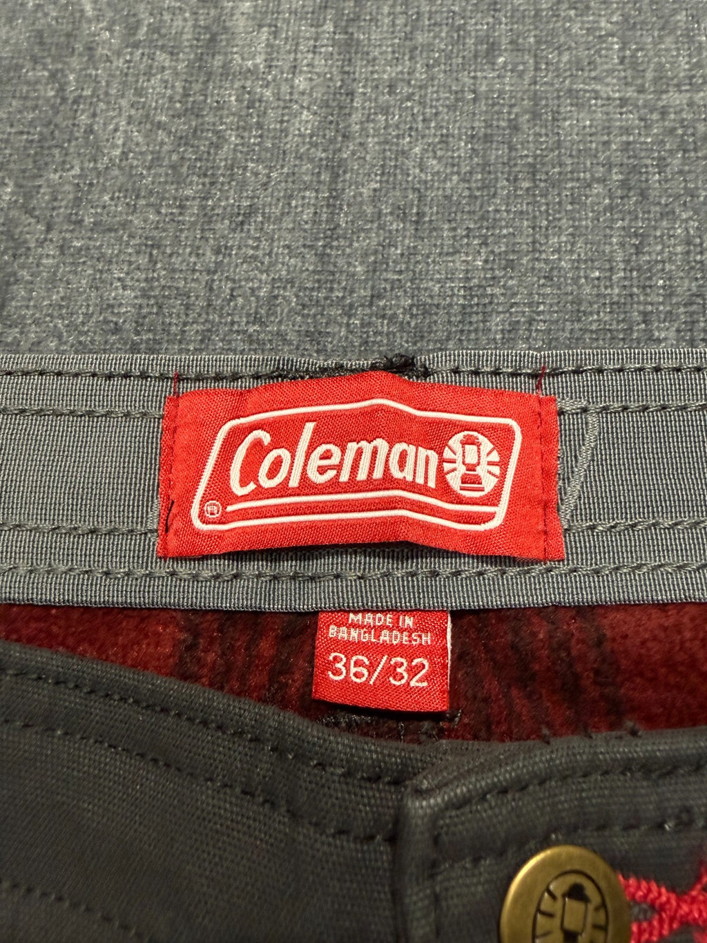 NWT Coleman Work Pants Men 36X32 Black Fleece Lined Straight Leg Pockets Pull-On