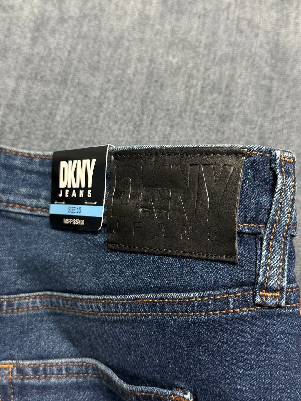 NWT DKNY Jeans 17" A Line Frayed Raw Hem Denim Skirt Women's 10 Blue Comfort