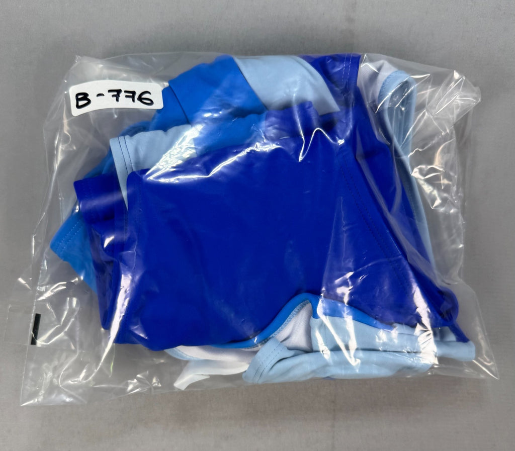 NWT AI'MAGE 2 Piece Bikini Set Women 2XL Blue Color Block High Waisted Swimsuit