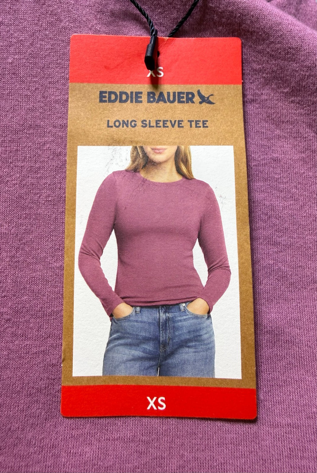 Eddie Bauer Long Sleeve Classic Cotton Blend Crewneck Tee Top Women's XS Purple