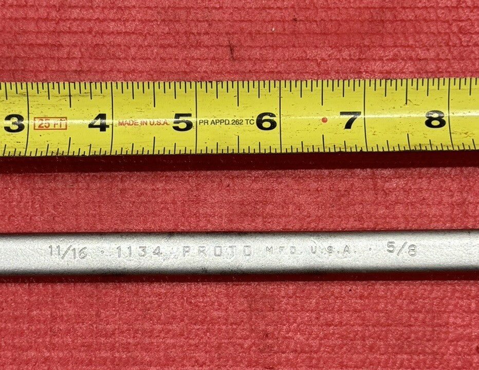 Vintage Proto 1134, 11/16" X 5/8" SAE Double Box-End Wrench 12PT Made in USA