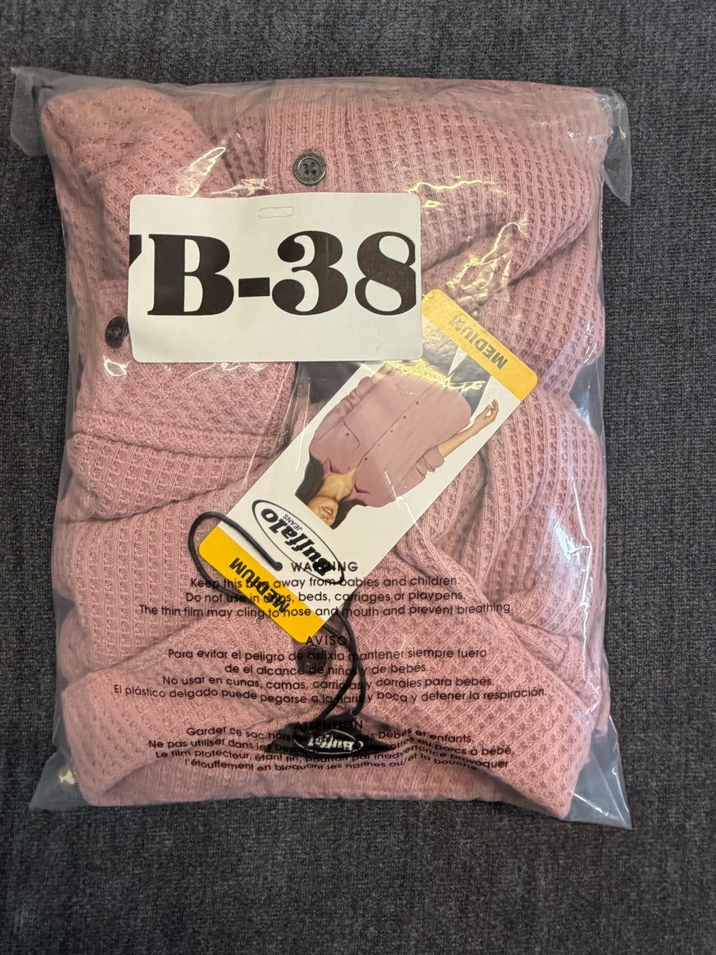 NWT Buffalo David Bitton Waffle Knit Button-UP Shirt Women's Medium Rose Pink