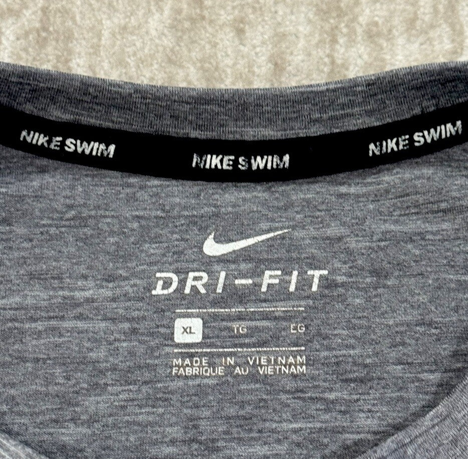 Nike Swim XL Men’s Dri-Fit Gray T-Shirt UPF 40+ Short Sleeve
